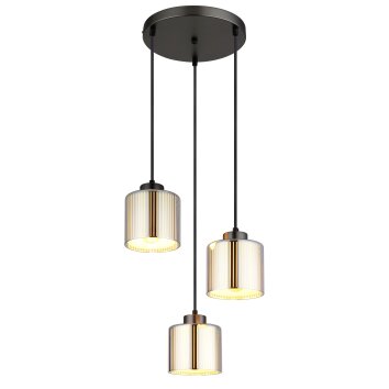 Globo Felicia Hanglamp Zwart, 3-lichts