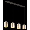 Globo Felicia Hanglamp Zwart, 4-lichts