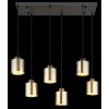 Globo Felicia Hanglamp Zwart, 6-lichts