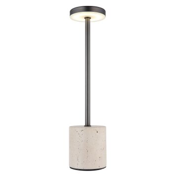 Globo Polina Tafellamp LED Chroom, Grijs, Zwart, 1-licht