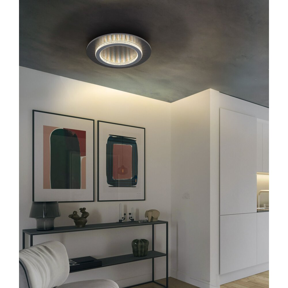 Globo Jayden Plafondlamp LED Antraciet, Zwart, 1-licht