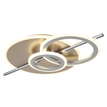 Globo Norris Plafondlamp LED Champagne, Chroom, 1-licht