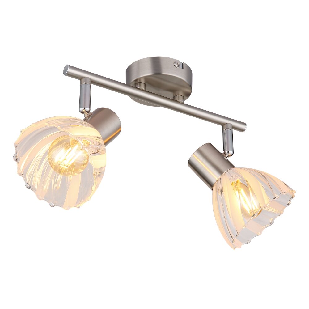 Globo Zachery Plafondlamp Nikkel mat, 2-lichts main product photo