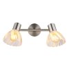 Globo Zachery Plafondlamp Nikkel mat, 2-lichts