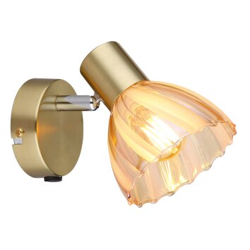 Globo Zachery Plafondlamp, Plafondspot, Wandlamp, Muurspot Messing, 1-licht