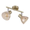 Globo Zachery Plafondlamp Messing, 2-lichts