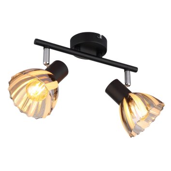 Globo Zachery Plafondlamp Zwart, 2-lichts