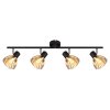 Globo Zachery Plafondlamp Zwart, 4-lichts