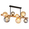 Globo Riha Plafondlamp Donkerbruin, Zwart, 9-lichts