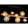 Globo Riha Plafondlamp Donkerbruin, Zwart, 9-lichts