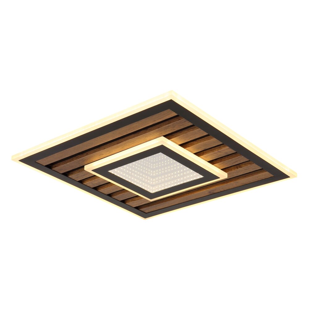 Globo Woody Plafondlamp LED Natuurlijke kleuren, Zwart, 1-licht main product photo