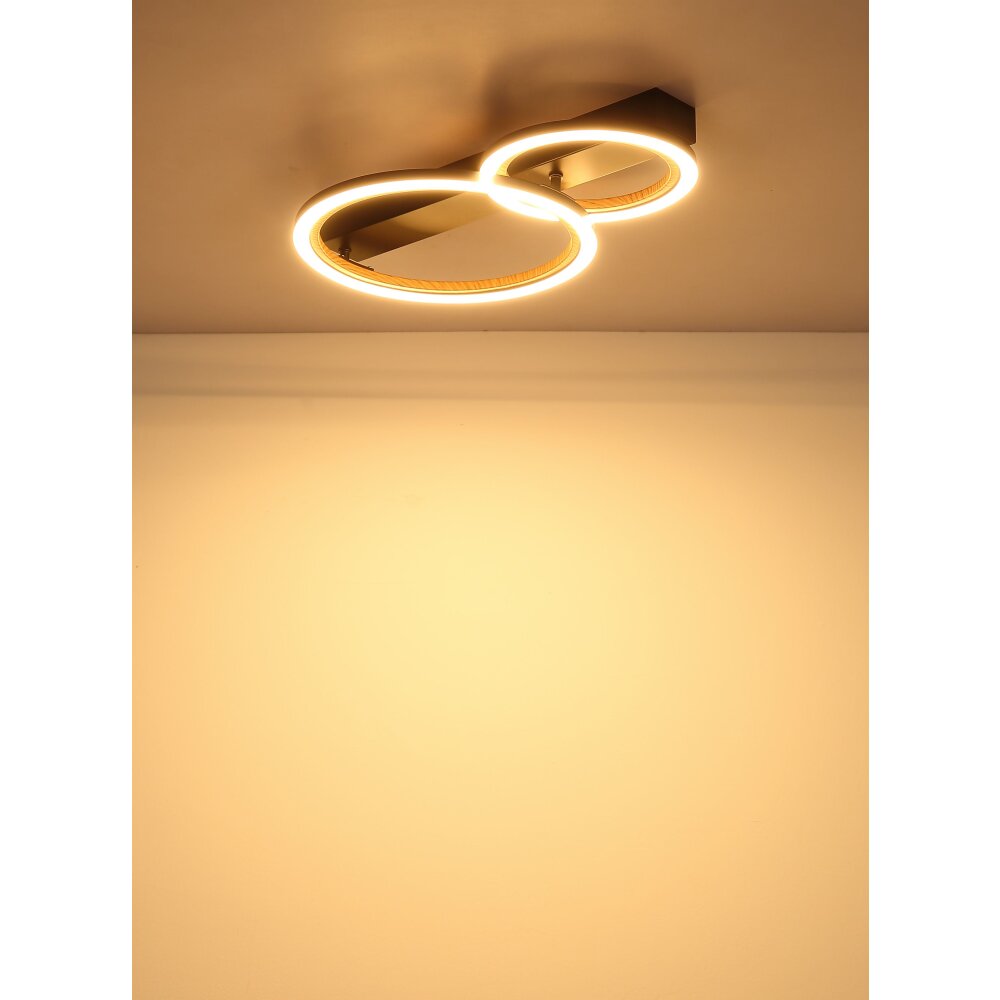 Globo Dakari Plafondlamp LED Zwart, 1-licht