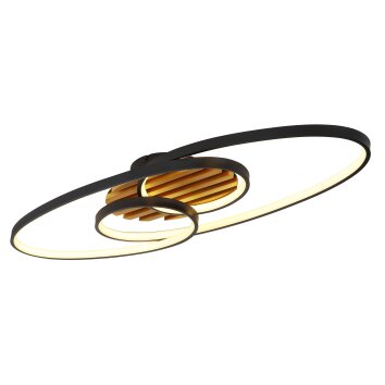 Globo Tisha Plafondlamp LED Bruin, Zwart, 1-licht