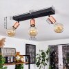 Tulla Plafondlamp Koperkleurig, Zwart, 3-lichts