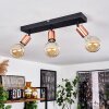 Tulla Plafondlamp Koperkleurig, Zwart, 3-lichts