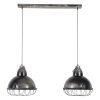 Spordonk Hanglamp Staal geborsteld, 2-lichts