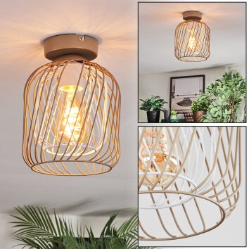 Narla Plafondlamp Zandkleurig, Wit, 1-licht