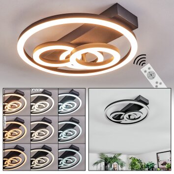 Pilor Plafondlamp LED Zwart, 1-licht, Afstandsbediening