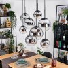 Gastor Hanglamp, Kogellampje, Hanglamp Chroom, Duidelijk, Rookkleurig, 8-lichts
