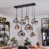 Gastor Hanglamp, Kogellampje, Hanglamp Chroom, Duidelijk, Rookkleurig, 8-lichts