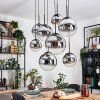 Gastor Hanglamp, Kogellampje, Hanglamp Chroom, Duidelijk, Rookkleurig, 8-lichts