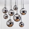 Gastor Hanglamp, Kogellampje, Hanglamp Chroom, Rookkleurig, 8-lichts
