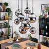 Gastor Hanglamp, Kogellampje, Hanglamp Chroom, Rookkleurig, 8-lichts