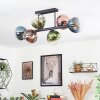 Gastor Plafondlamp, Kogellampje Blauw, Groen, Duidelijk, Koperkleurig, 6-lichts
