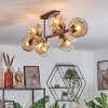 Ripoll Plafondlamp, Kogellampje Amber, Duidelijk, 8-lichts