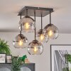 Koyoto Plafondlamp, Kogellampje Duidelijk, Rookkleurig, 5-lichts