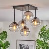 Koyoto Plafondlamp, Kogellampje Duidelijk, Rookkleurig, 5-lichts