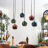 Ripoll Hanglamp, Kogellampje, Hanglamp Blauw, Groen, Koperkleurig, 6-lichts