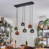 Ripoll Hanglamp, Kogellampje, Hanglamp Blauw, Groen, Koperkleurig, 6-lichts