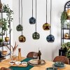 Ripoll Hanglamp, Kogellampje, Hanglamp Blauw, Groen, Koperkleurig, 6-lichts