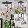 Ripoll Plafondlamp, Kogellampje Chroom, Duidelijk, Rookkleurig, 5-lichts
