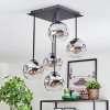 Ripoll Plafondlamp, Kogellampje Chroom, Duidelijk, Rookkleurig, 5-lichts