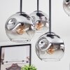 Ripoll Plafondlamp, Kogellampje Chroom, Duidelijk, Rookkleurig, 5-lichts