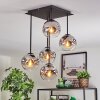 Ripoll Plafondlamp, Kogellampje Chroom, Duidelijk, Rookkleurig, 5-lichts