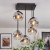 Ripoll Plafondlamp, Kogellampje Chroom, Duidelijk, Rookkleurig, 5-lichts