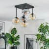 Ripoll Plafondlamp, Kogellampje Amber, Duidelijk, Rookkleurig, 5-lichts