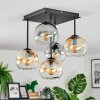 Koyoto Plafondlamp, Kogellampje 37 cm Amber, Duidelijk, Rookkleurig, 5-lichts