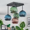 Koyoto Plafondlamp, Kogellampje Blauw, Groen, Koperkleurig, 5-lichts Koyoto Plafondlamp, Kogellampje Blauw, Groen, Koperkleurig, 5-lichts