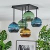 Koyoto Plafondlamp, Kogellampje Blauw, Goud, Groen, 5-lichts Koyoto Plafondlamp, Kogellampje Blauw, Goud, Groen, 5-lichts