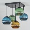 Koyoto Plafondlamp, Kogellampje Blauw, Goud, Groen, 5-lichts Koyoto Plafondlamp, Kogellampje Blauw, Goud, Groen, 5-lichts