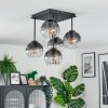 Koyoto Plafondlamp, Kogellampje 37 cm Duidelijk, Rookkleurig, 5-lichts