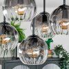 Koyoto Plafondlamp, Kogellampje 37 cm Duidelijk, Rookkleurig, 5-lichts