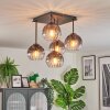 Koyoto Plafondlamp, Kogellampje 37 cm Duidelijk, Rookkleurig, 5-lichts