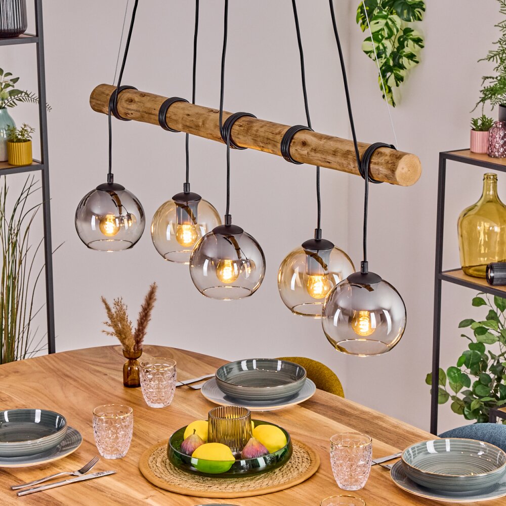 Koyoto Hanglamp, Kogellampje, Hanglamp Natuurlijke kleuren, Zwart, 5-lichts main product photo