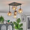Ripoll Plafondlamp, Kogellampje Amber, Duidelijk, Rookkleurig, 5-lichts