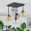 Ripoll Plafondlamp, Kogellampje Amber, Duidelijk, Rookkleurig, 5-lichts